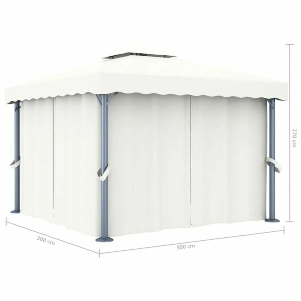 Gazebo with Curtain 3x3 m Cream White Aluminium

D - Image 4