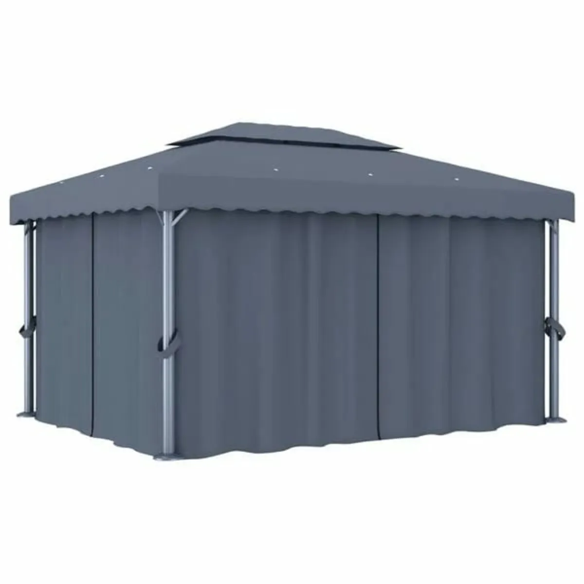 Gazebo with Curtain 4x3 m Anthracite Aluminium

De - Image 3