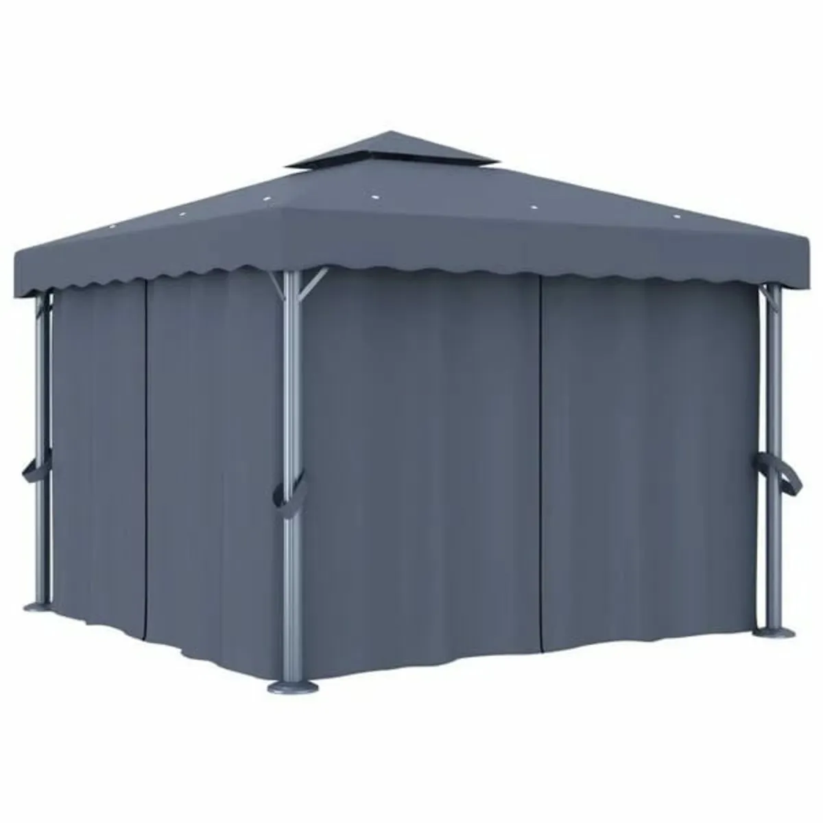 Gazebo with Curtain 3x3 m Anthracite Aluminium

De - Image 2