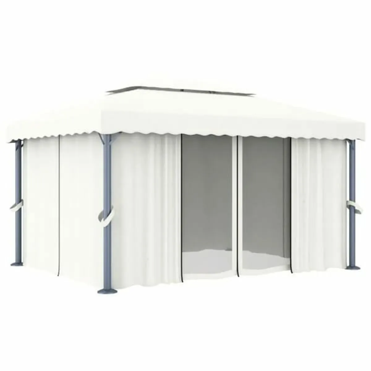 Gazebo with Curtain 4x3 m Cream White Aluminium

D - Image 2