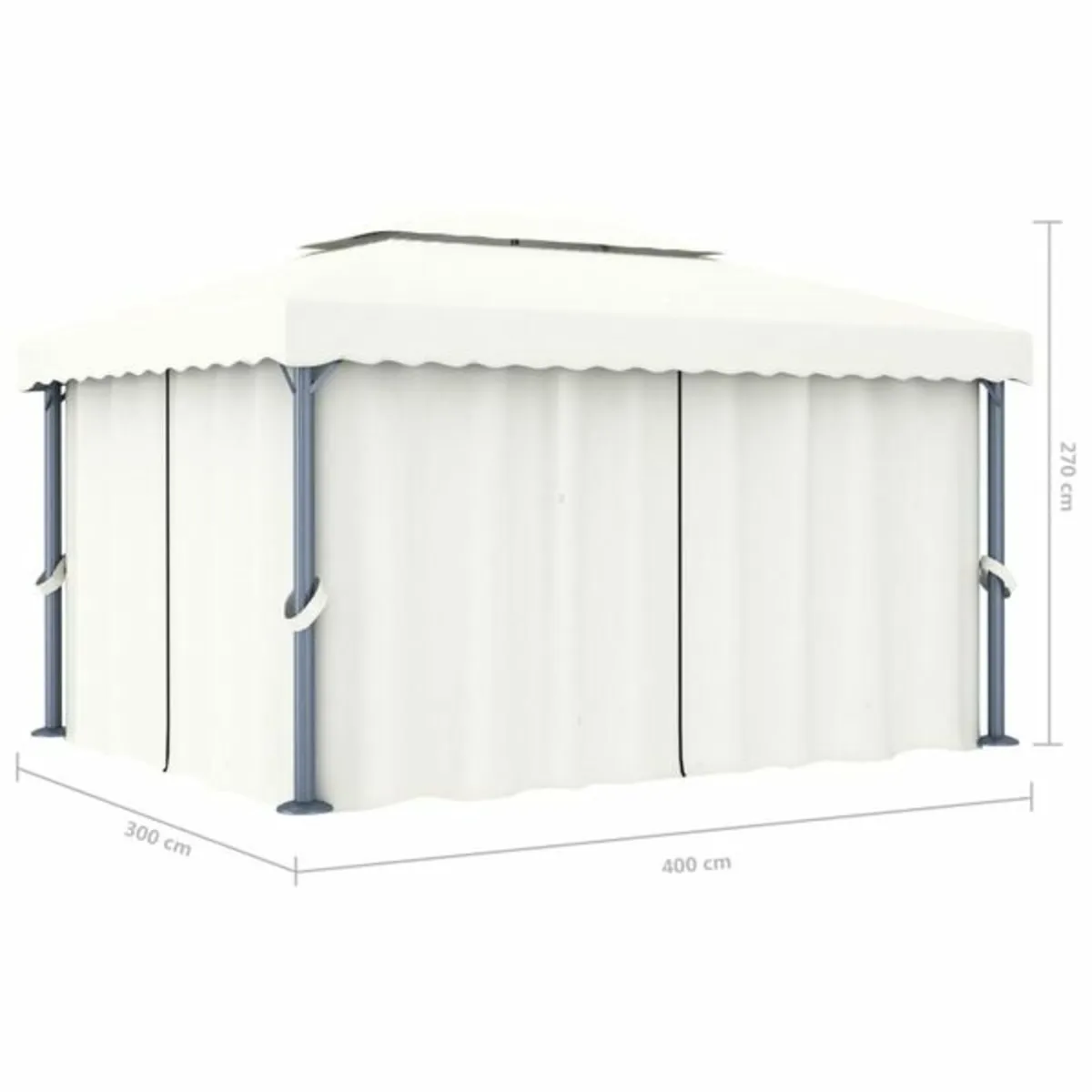 Gazebo with Curtain 4x3 m Cream White Aluminium

D - Image 3