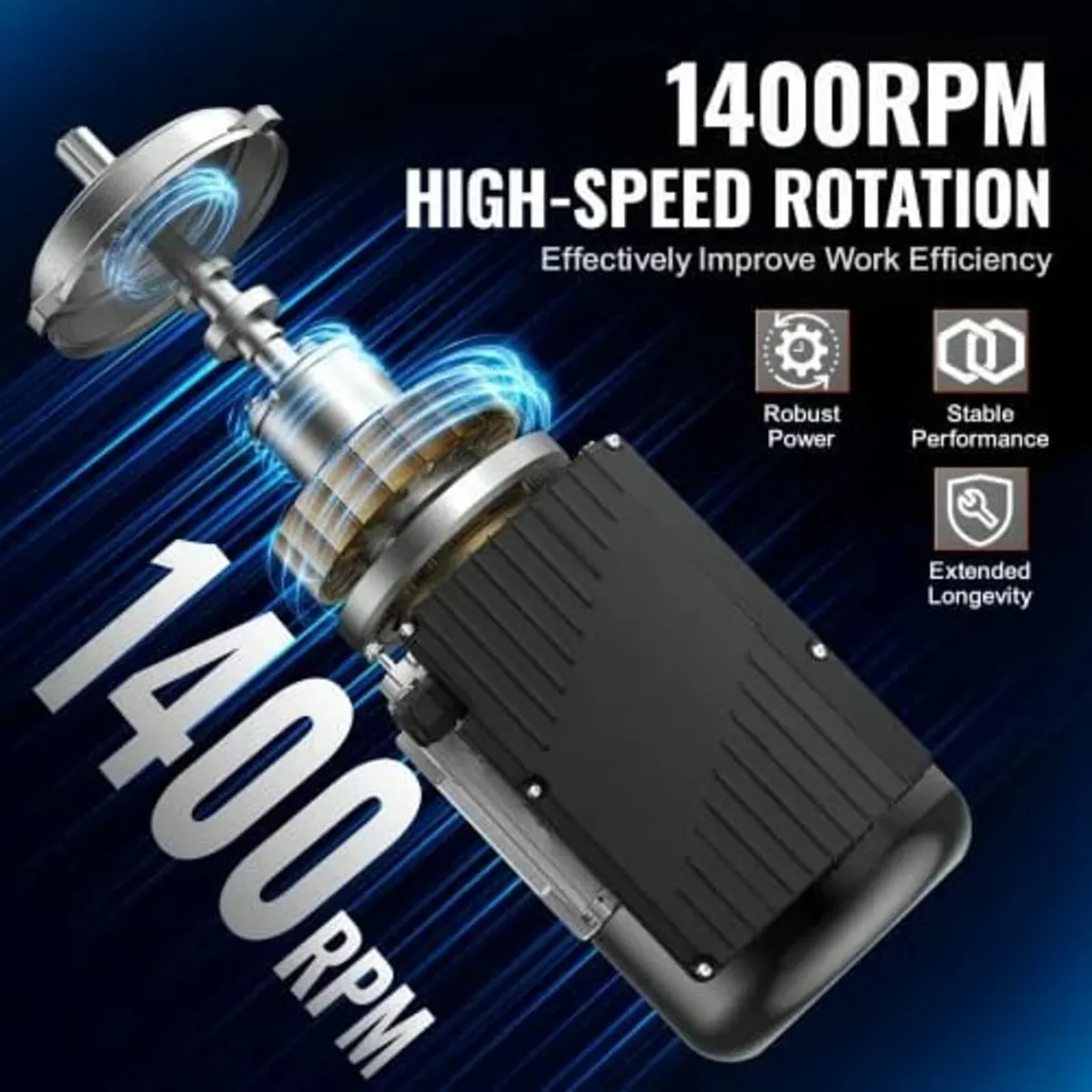 0.75KW Electric Motor 1400 rpm, AC 220~240V 5.45A, - Image 3