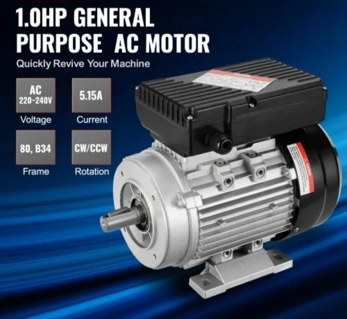 2.2KW Electric Motor 2800 rpm, AC 220~240V 13.8A, - Image 2
