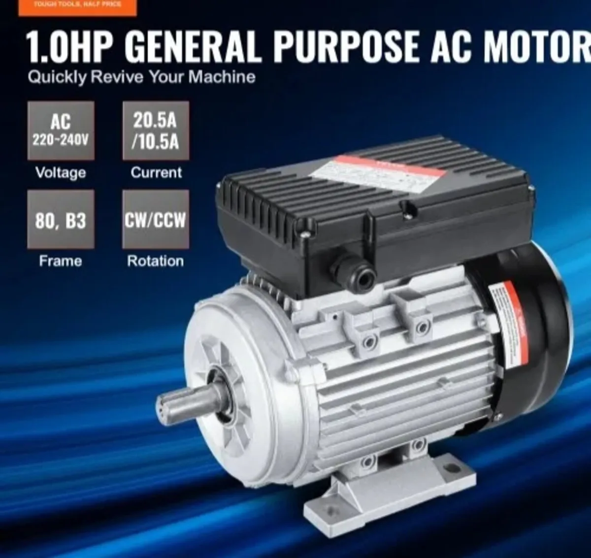 0.75KW Electric Motor 1400 rpm, AC 220~240V 5.45A, - Image 2