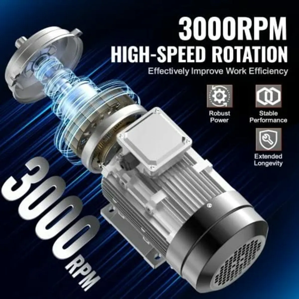 1.5KW Electric Motor 3000 rpm, AC 230V/400V 9.5A/3 - Image 2