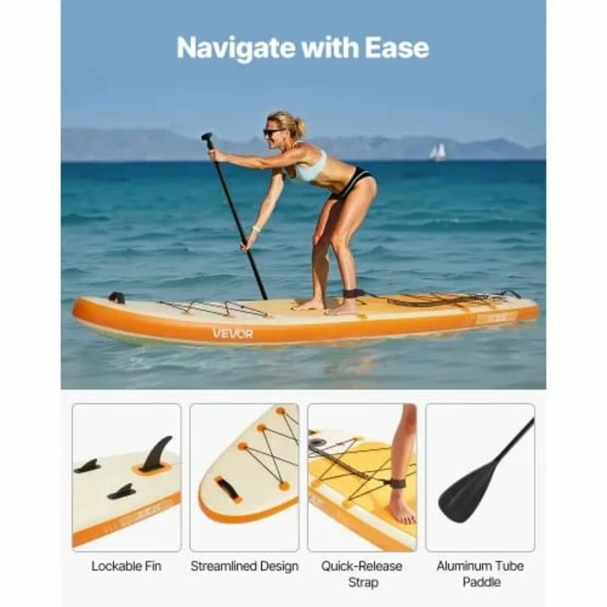 Inflatable Stand Up Paddle Board, 3.53m x 89cm x 1 - Image 3