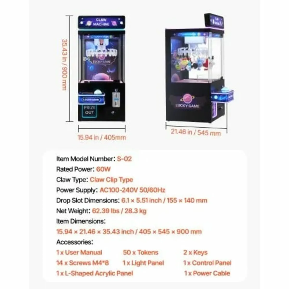 Claw Crane Machine, Medium-Sized Arcade Game Machi - Image 4