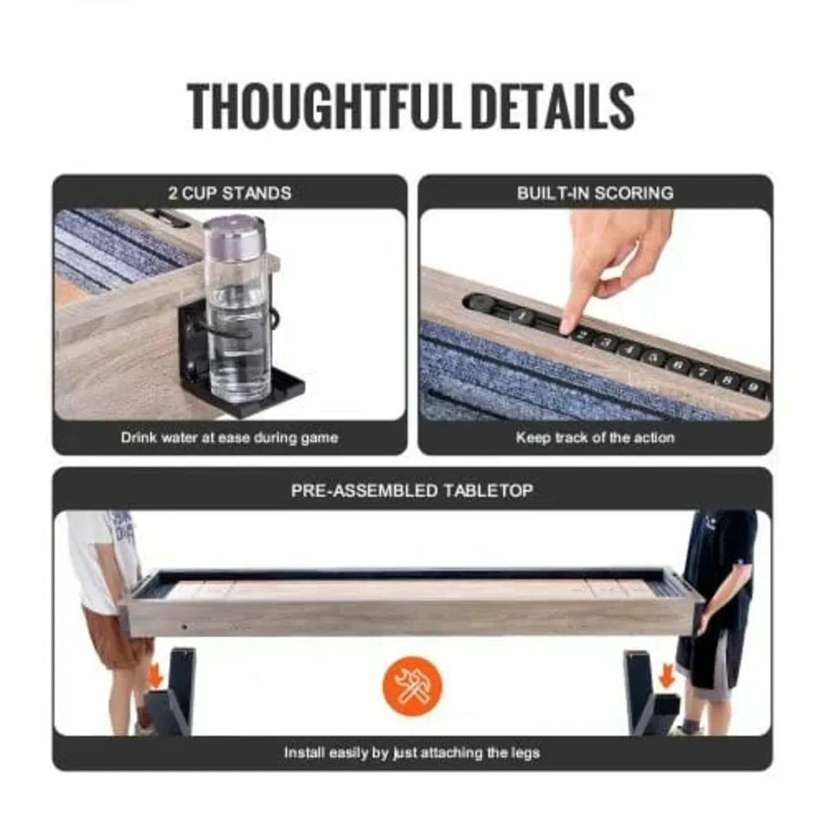 Shuffleboard Table, 9 ft LED Light Up Shuffleboard - Image 3