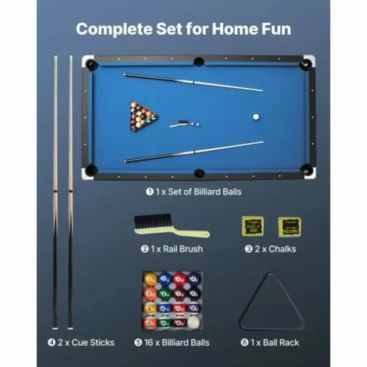 Pool Table, 244cm Portable Billiards Tables with W - Image 2