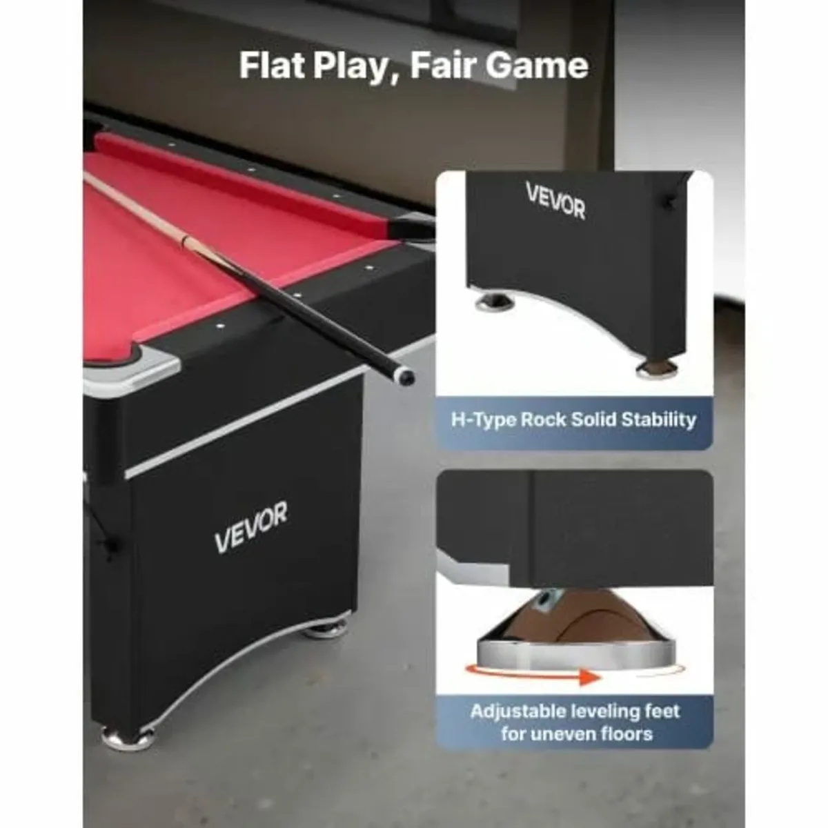 Pool Table, 183cm Portable Billiards Tables, Adjus - Image 4