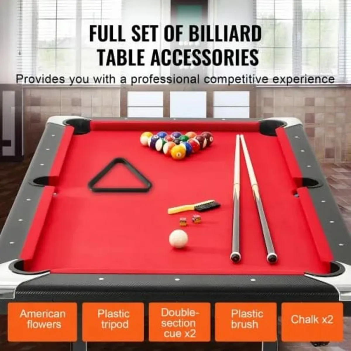 Billiards Table, 192 cm Pool Table, Portable Folda - Image 2