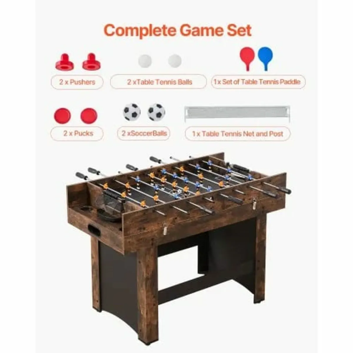3-in-1 Combo Game Table Set, 54" Air Hockey Table, - Image 3