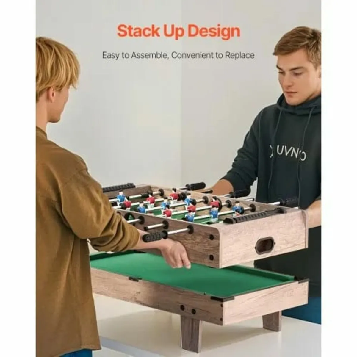 4-in-1 Combo Game Table Set, 32" Air Hockey Table, - Image 4