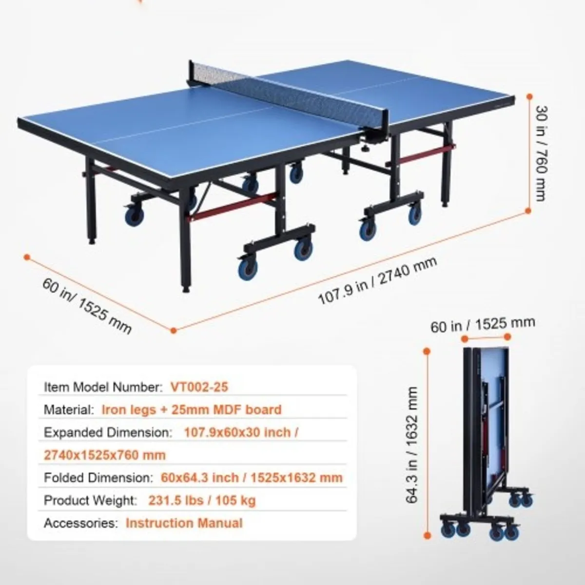 Ping Pong Table, Professional Table Tennis Game, I - Image 3
