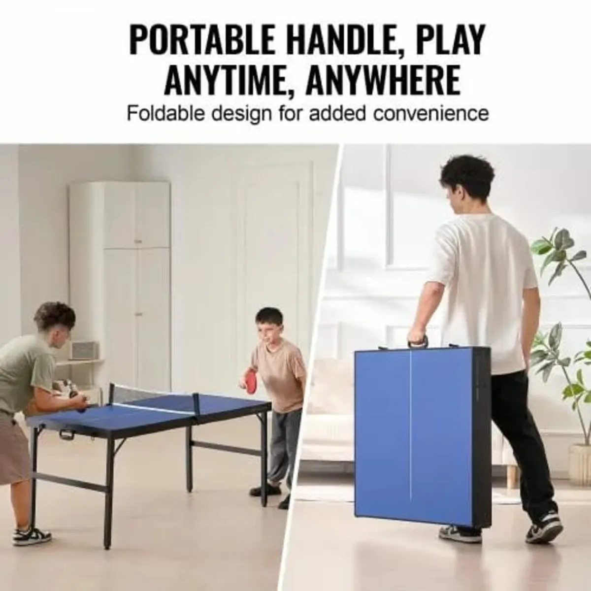 Ping Pong Table, Mid-Size Table Tennis Game, Indoo - Image 4