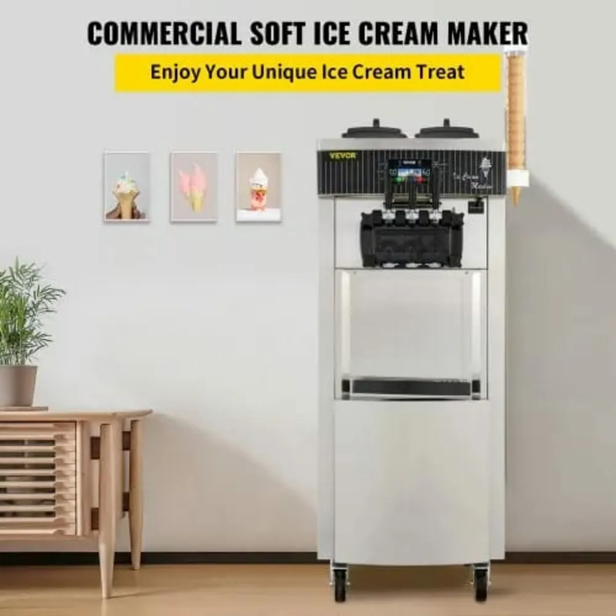Soft Ice Cream Machine 2200W Commercial Vertical S - Image 2