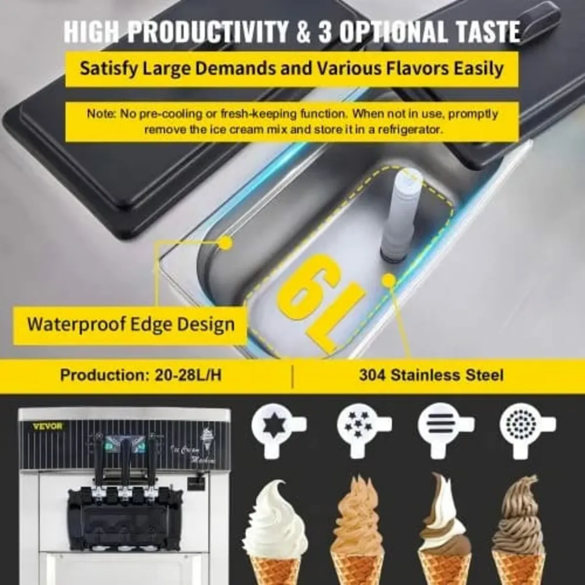 Soft Ice Cream Machine 2200W Commercial Vertical S - Image 3