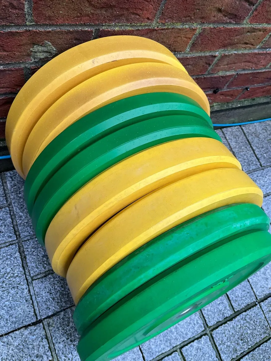 100kg rubber Olympic bumper weight plates - Image 1