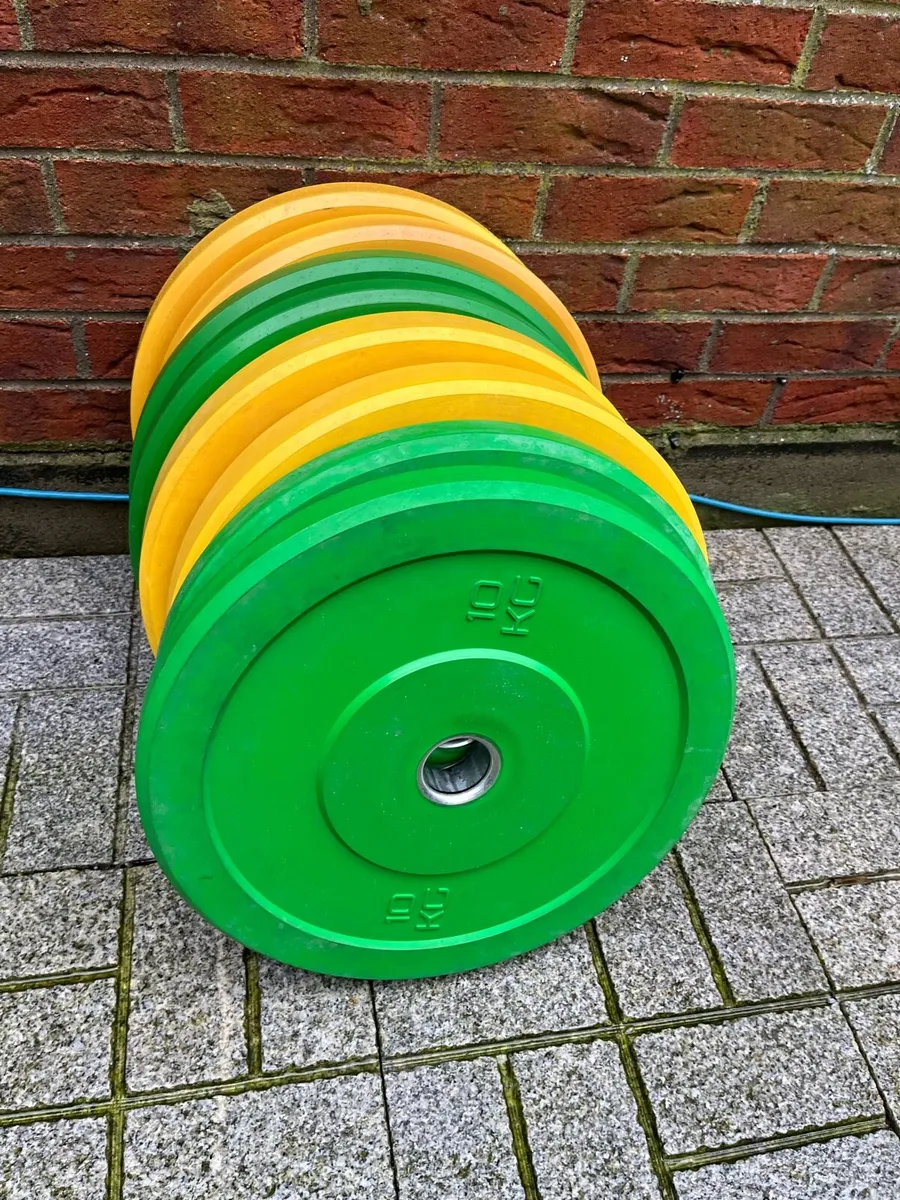100kg rubber Olympic bumper weight plates - Image 2