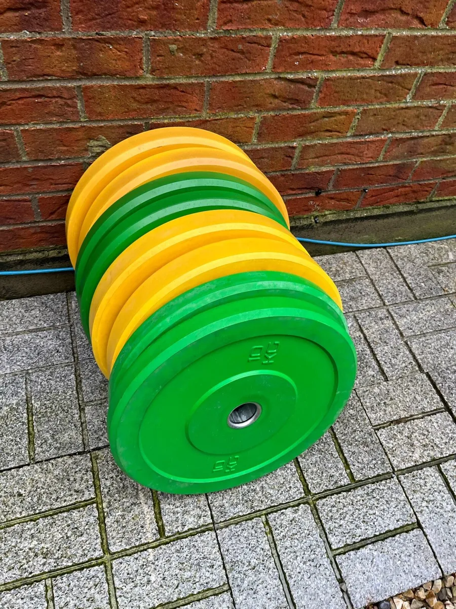 100kg rubber Olympic bumper weight plates - Image 3