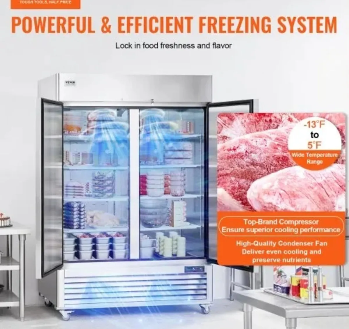 Commercial Freezer 38.83 Cu.ft, Reach In Upright F - Image 2