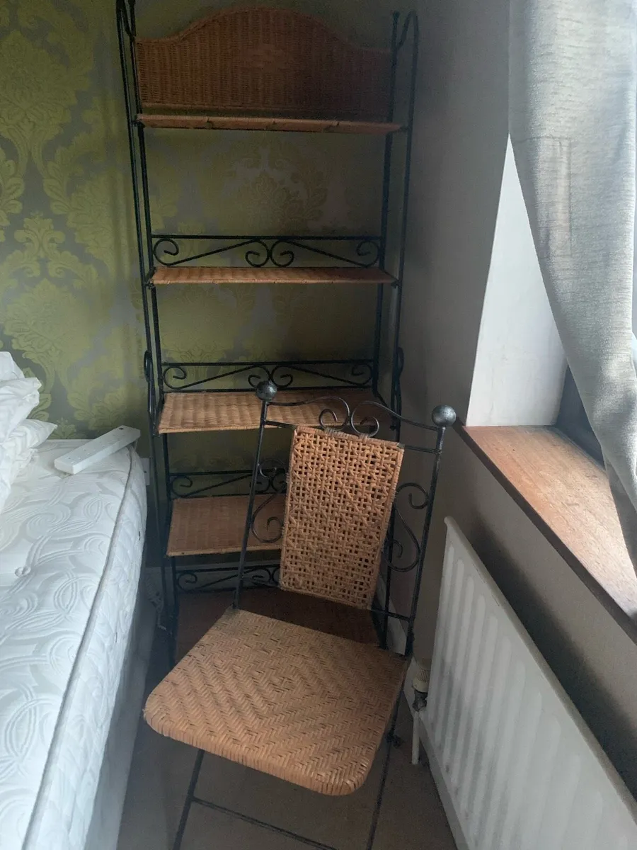 Cast Iron Bookshelf & Matching Chair - Image 1