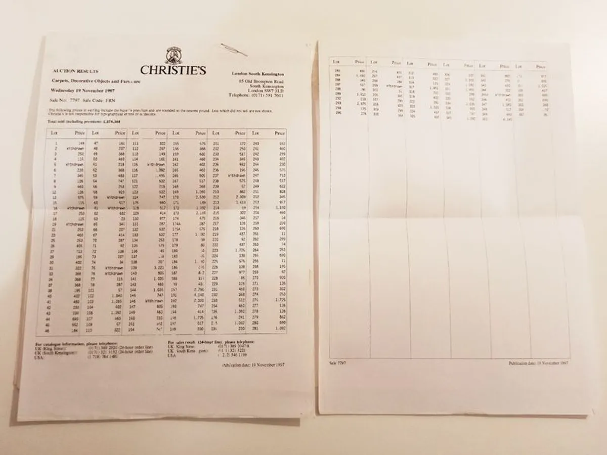 Christie's South Kensington auction sales room catalog "Decorative Objects & Furniture" 19th November  1997 - Image 2