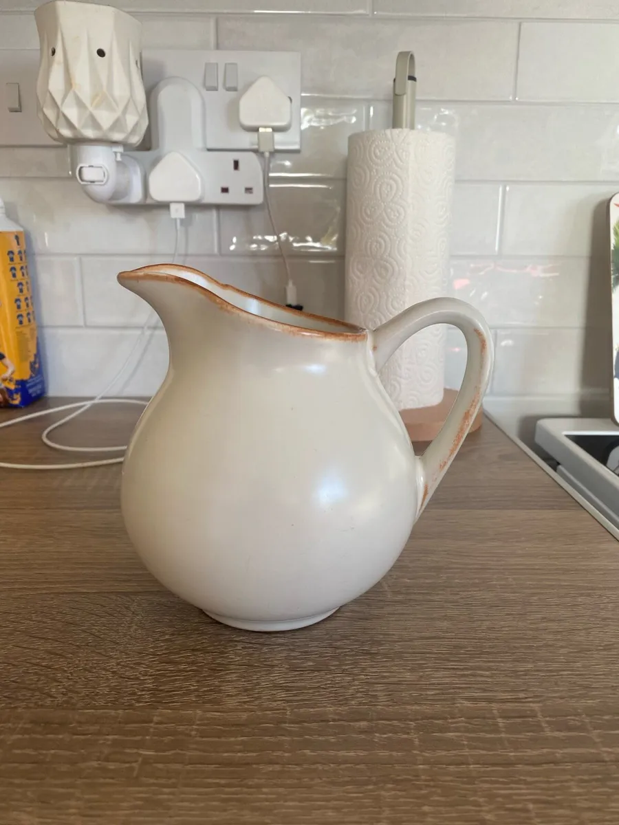 Irish Country Pottery Jug & Bowl - Image 1
