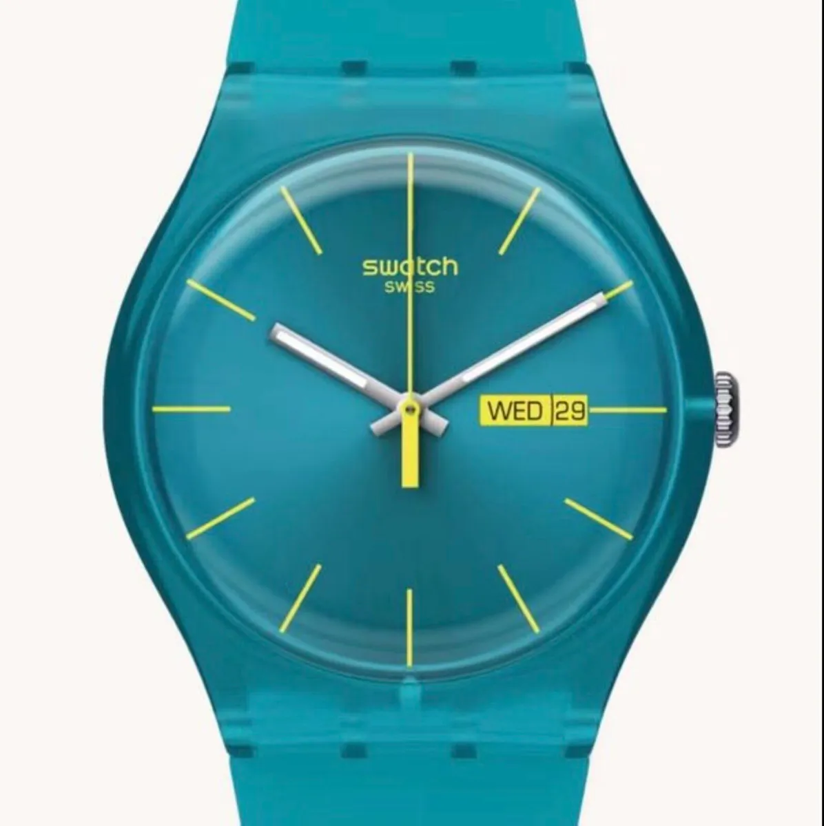 Swatch watch unisex turquoise rebel, like new - Image 3