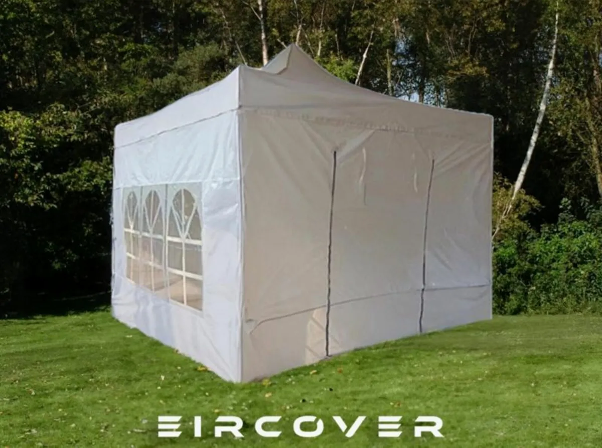 Pop Up Gazebo 3m x 3m  (10' x 10') Alu Frame White - Image 3