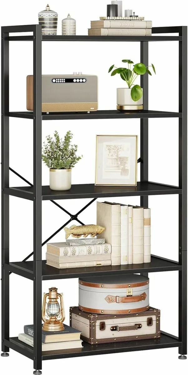 Book Shelf Tall Bookshelf Wood Bookcase Shelves - Image 1