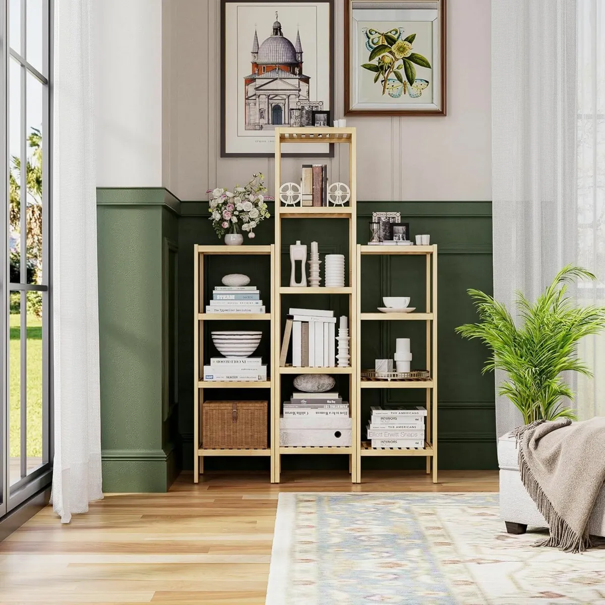 Bathroom Storage Shelf 5-Tier Bamboo Rack - Image 4