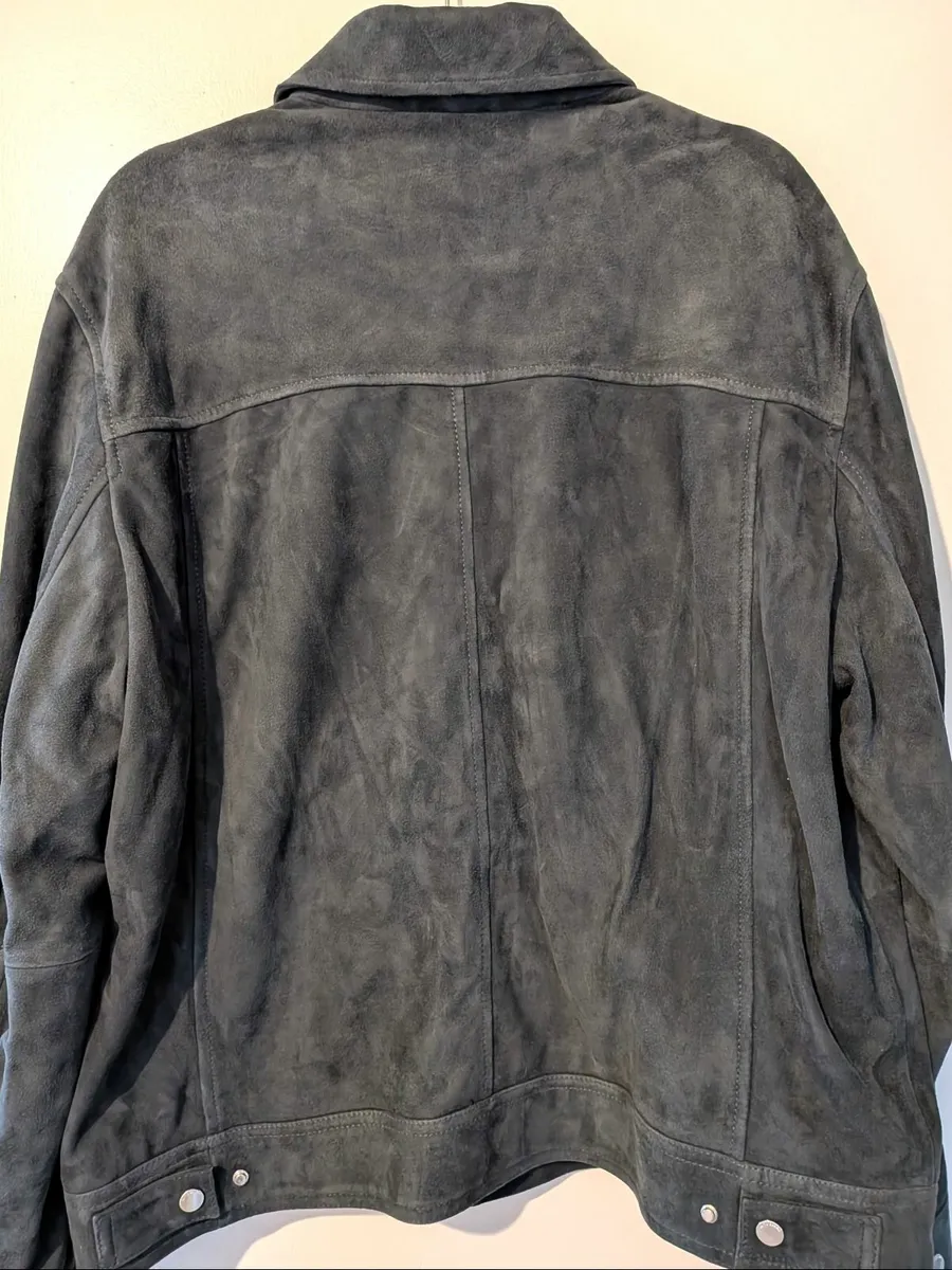 Suede Leather Trucker Style Jacket - Image 2