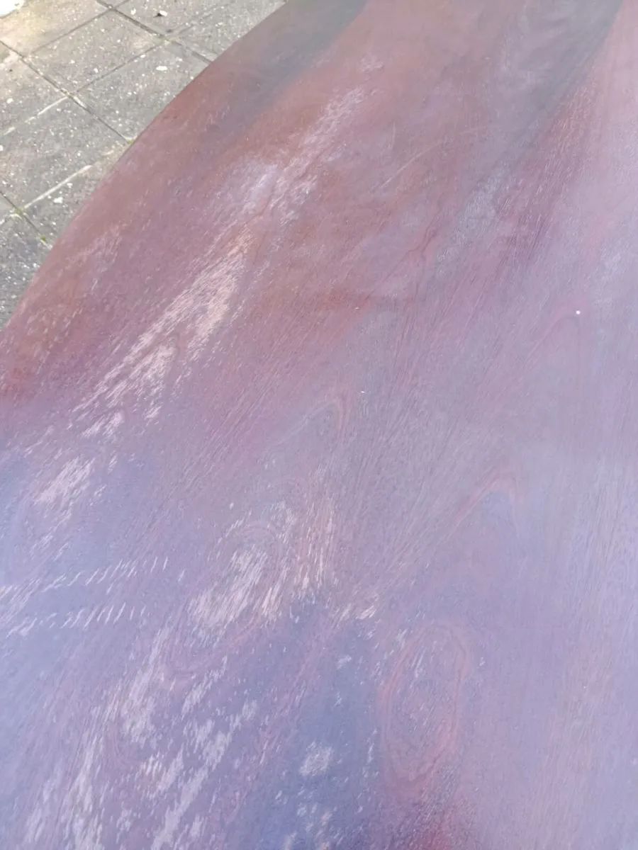 Solid mahogany table top 6' x 3' oval 2 inches thi - Image 4