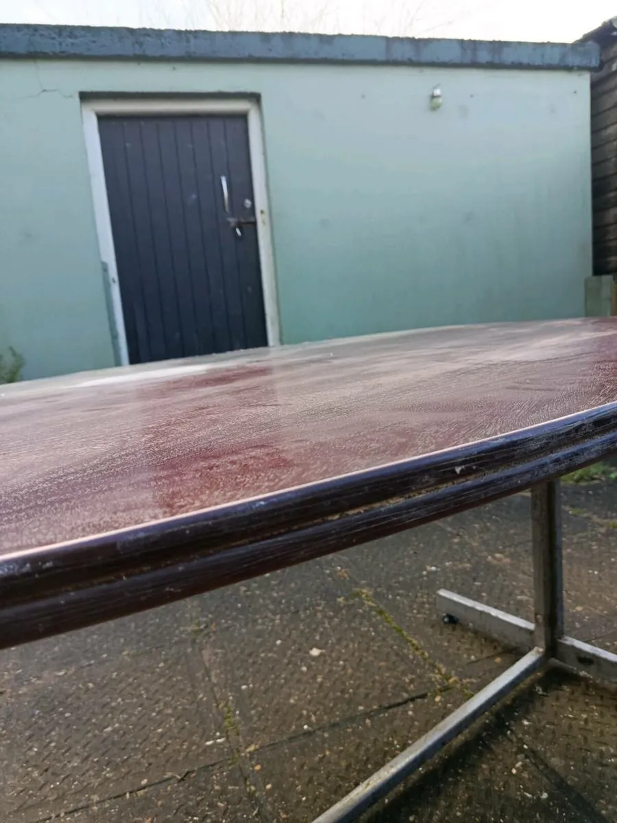 Solid mahogany table top 6' x 3' oval 2 inches thi - Image 2