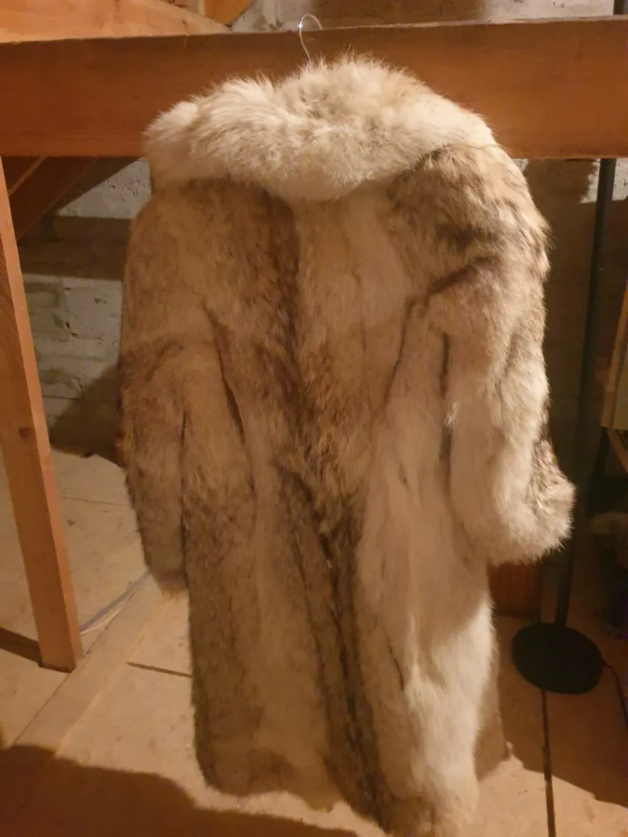 Antique Ladies Canadian Wolf fur coat - Image 2