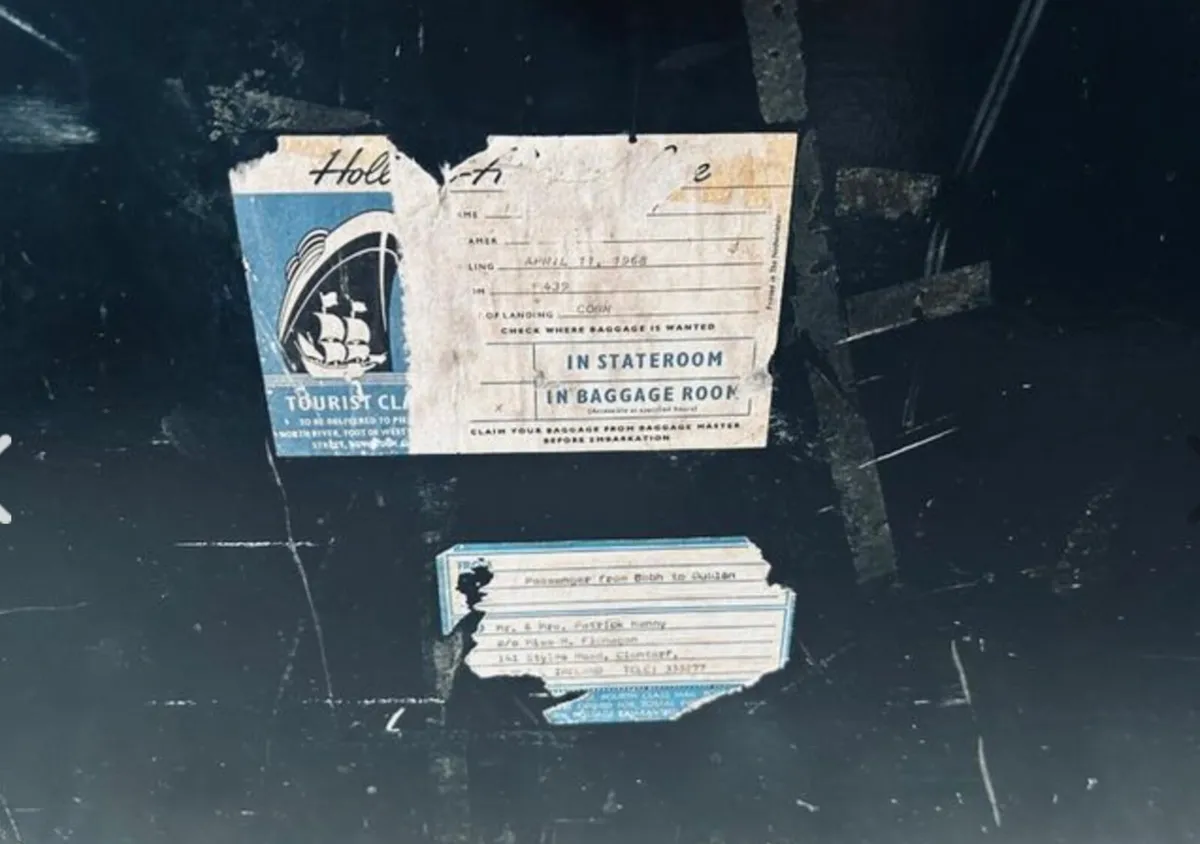 Vintage Holland America Line Steamer Trunk 1960s - Image 2