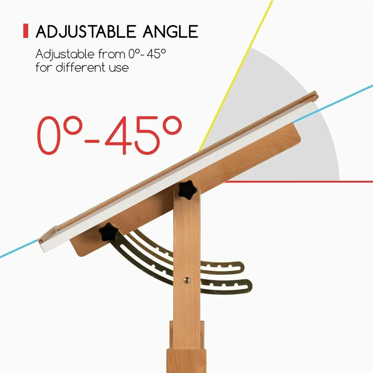 White Adjustable Drafting Table: 35.5 x 23.5 - Image 4