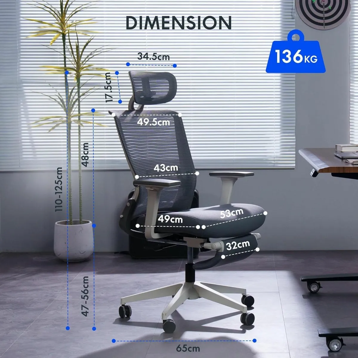 Foldex Ergonomic Office Chair with Foldable - Image 2