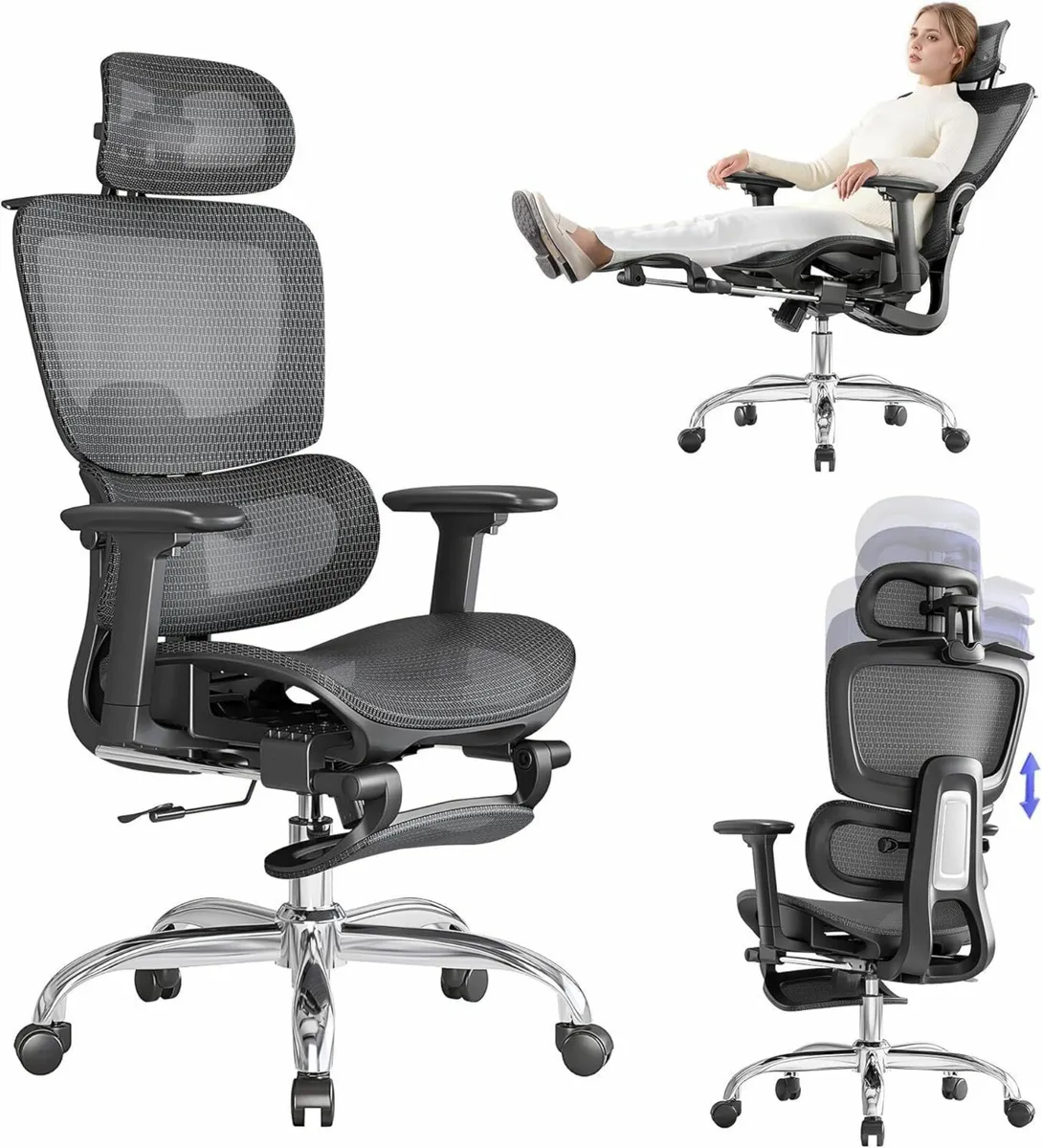 Ergonomic Office Chair with Footrest 5-Level - Image 1