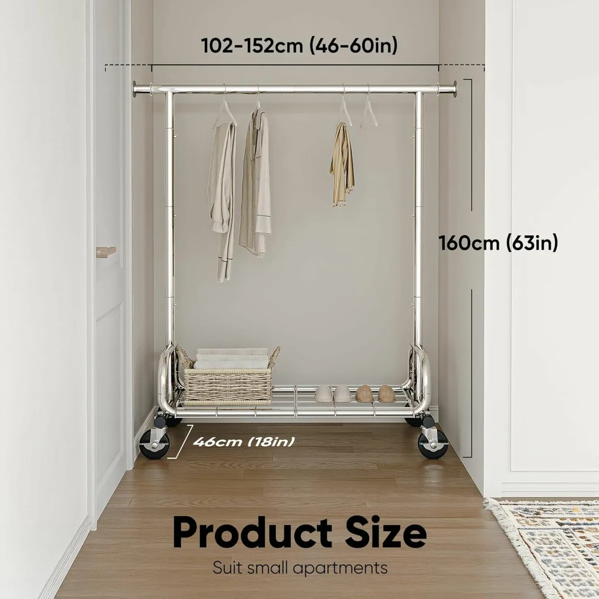 Heavy Duty Clothes Rail 136kg (300lbs) Capacity - Image 3