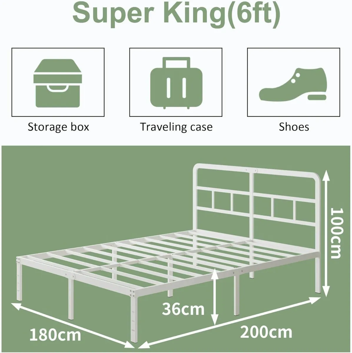 Super King Bed Frame 6ft with Curved Headboard 36 - Image 2