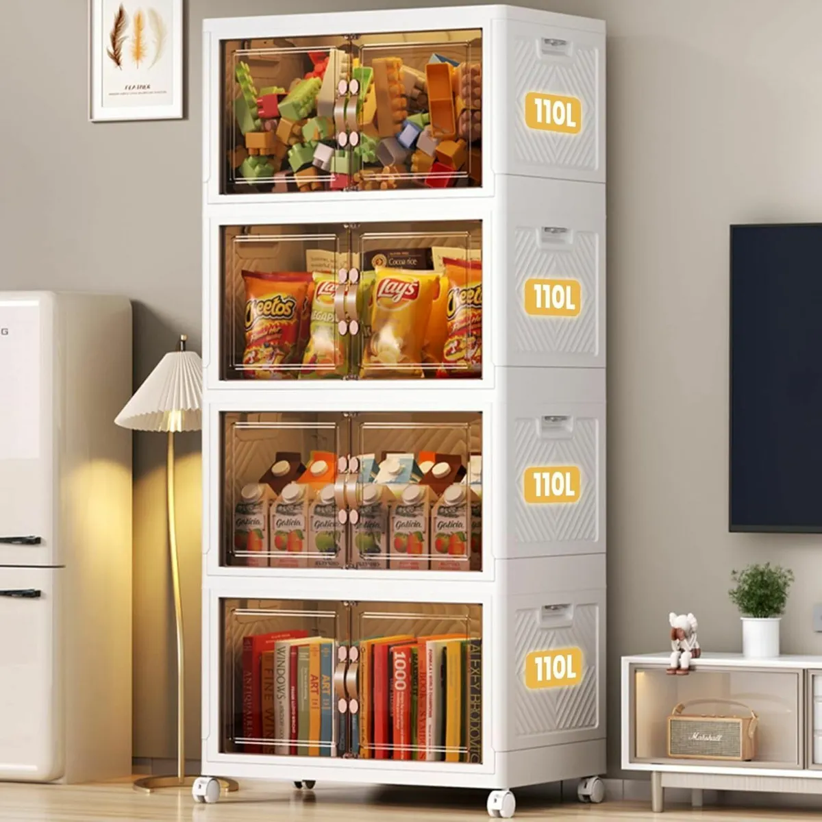 Storage Boxes with a lid 4-Piece Large Collapsible - Image 1