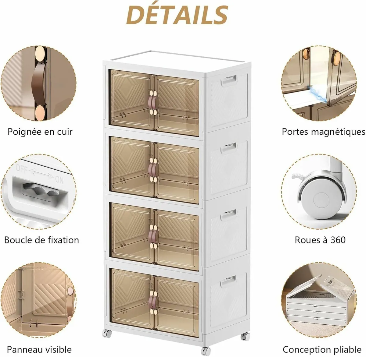 Storage Boxes with a lid 4-Piece Large Collapsible - Image 3