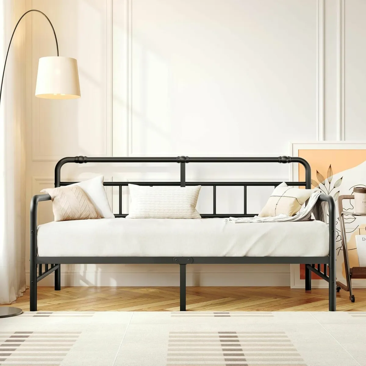 Metal Day Bed Frame with Headboard - Single - Image 3