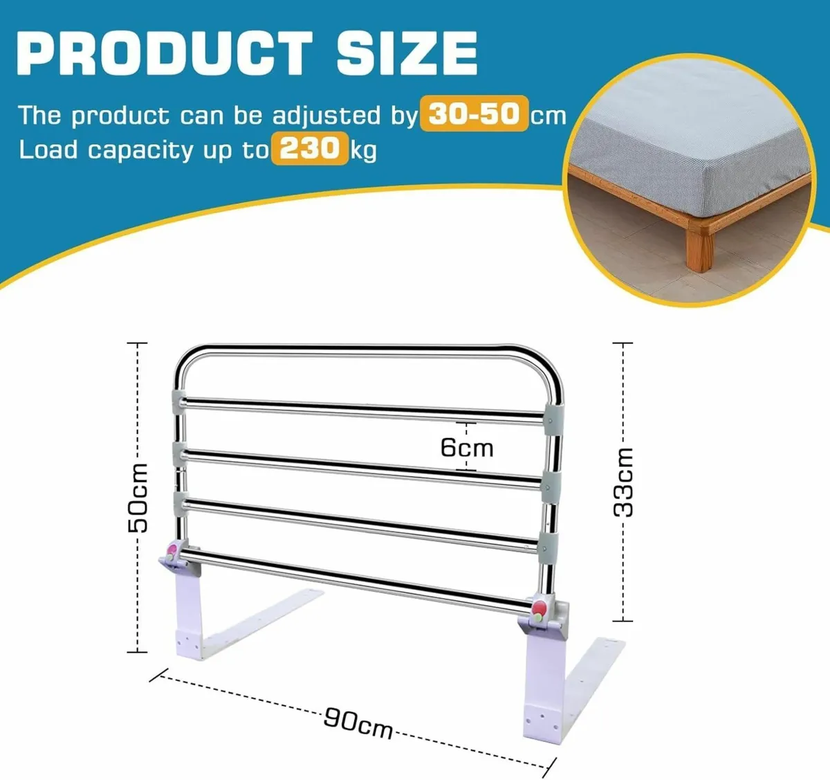Bed Rails for Elderly Adults Safety Folding Adult - Image 3