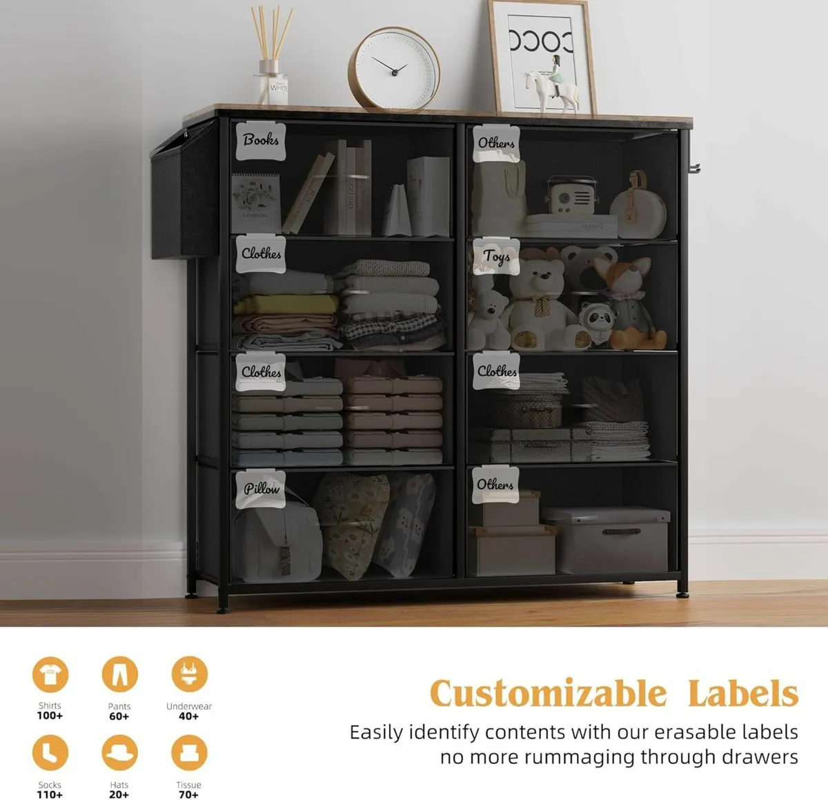 Fabric Chest of Drawers - Canvas Storage Unit - Image 4