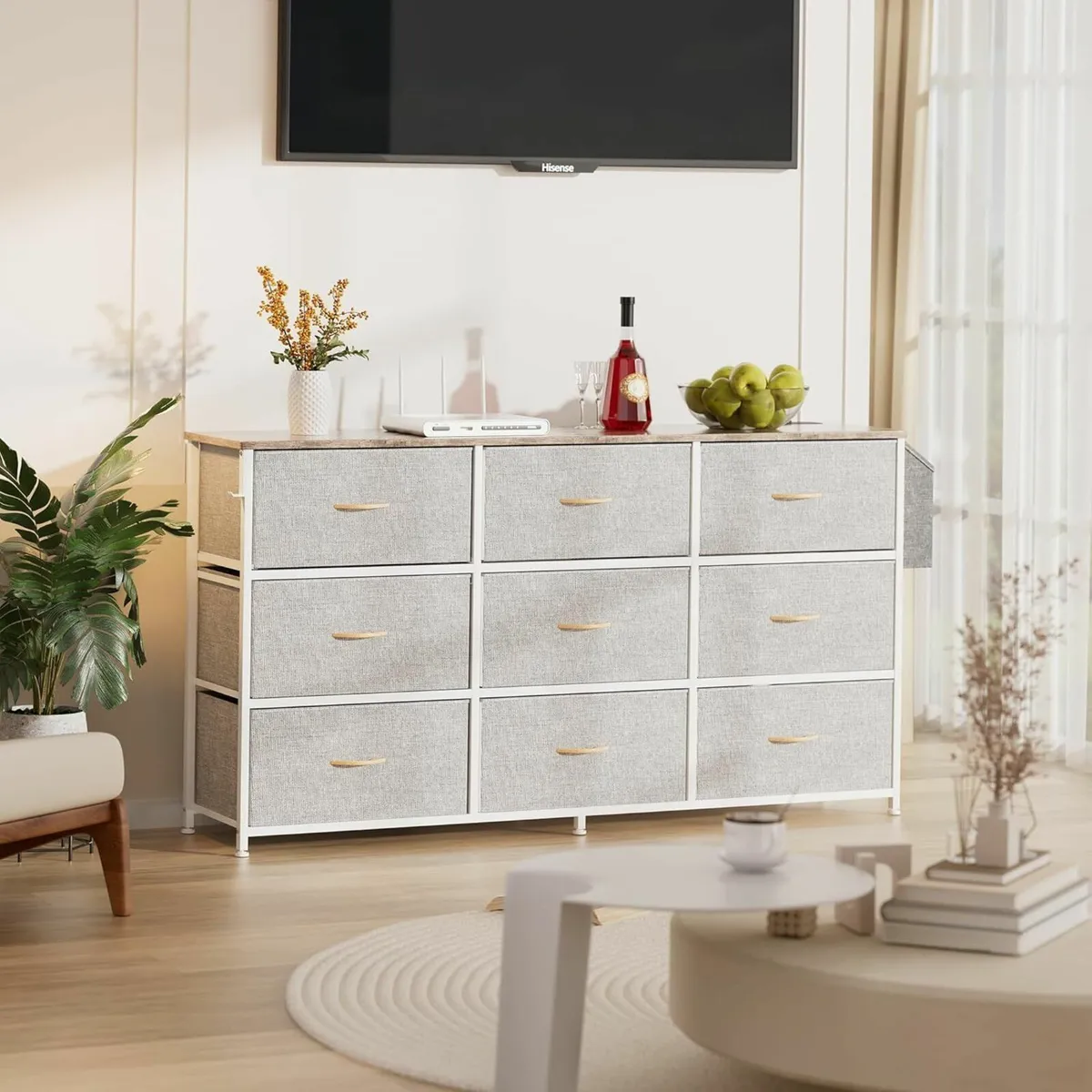 Fabric Chest of Drawers - Large TV Stand for - Image 2