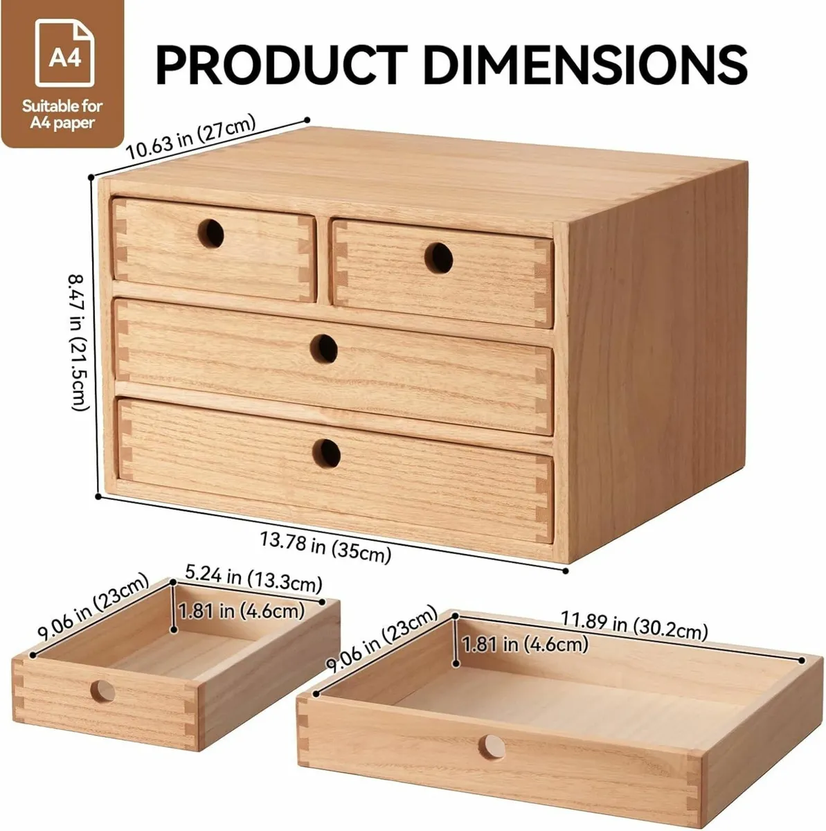 KIGIREN Wood Desktop Organizers with Drawers Home - Image 3