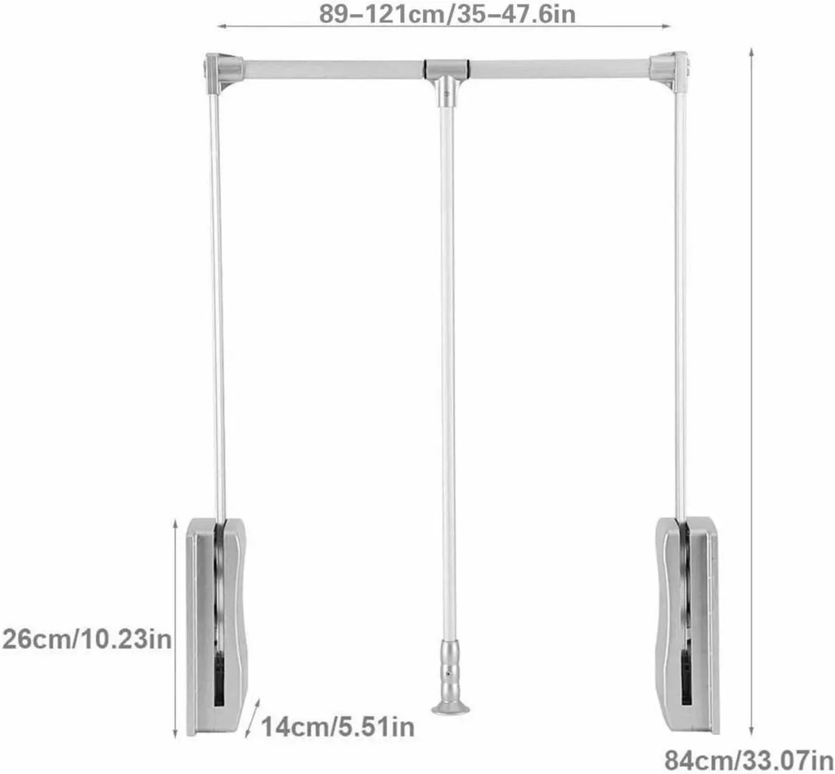 Pull Down Clothes Rail Adjustable 890-1210mm - Image 3